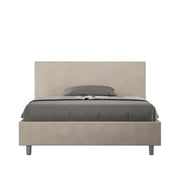 BS COM Letto una piazza e mezza con rete imbottito 130x200 microfibra sabbia