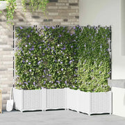 Vaso da giardino 5 pz-Set di 5 Fioriera da Esterno-Contenitore per Piante Bianco 120 x 120 x 143 cm Acciaio