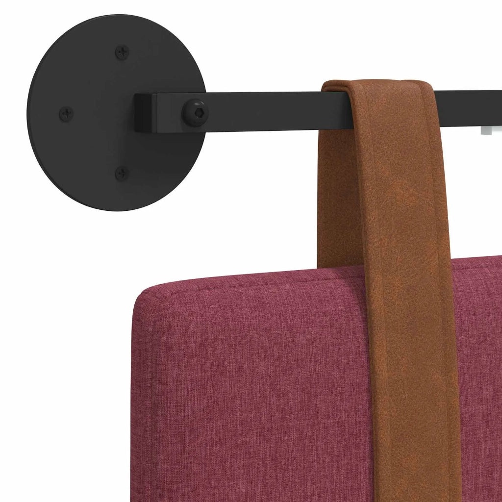 Testiera | Testata sospesa Con luce LED Rosso Vino PU Antico