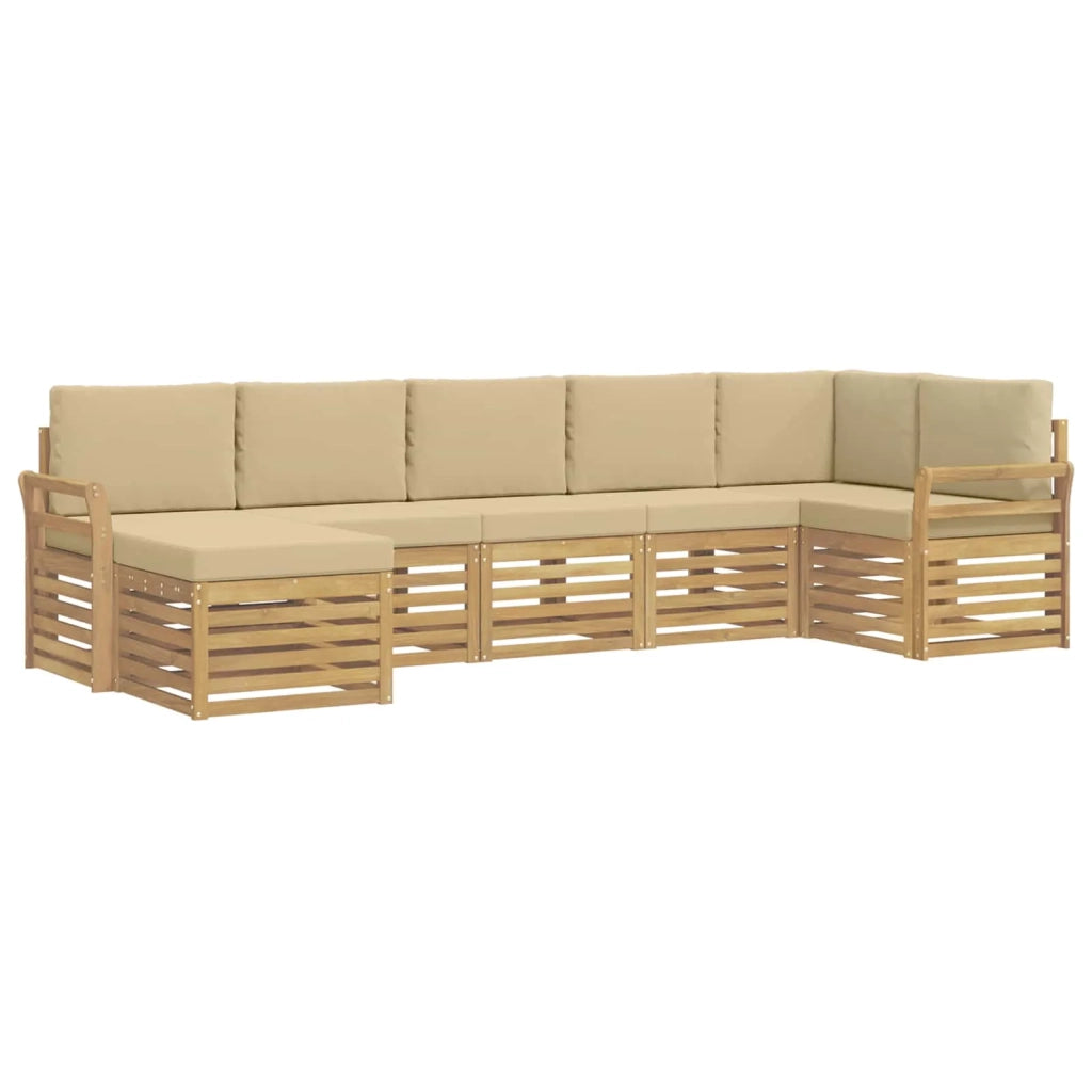 Set di divani da esterno 7 pcs Bianco e Beige 3392198