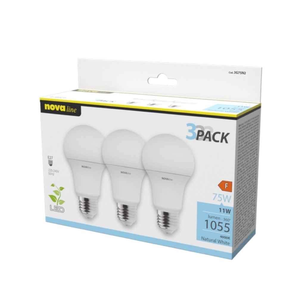 Set 3 lampadine LED Classic 12W E27 naturale