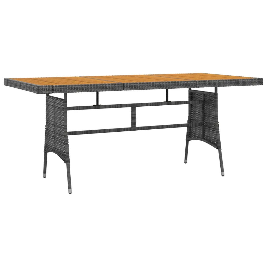 Set da Pranzo per Esterni 7 pz in Polyrattan Grigio 3120114