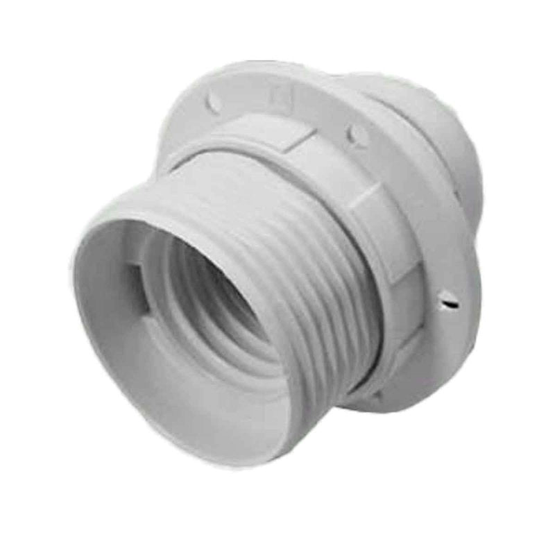 2 Pezzi Portalampade E27, Portalampada in Termoplastico Bianco Con Ghiera