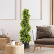 Cipresso artificiale spiralato 90 cm in plastica verde per interno ed esterno