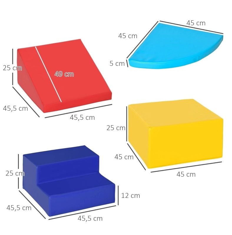 Set ULEVR di 4 moduli morbidi da arrampicata per bambini 1-3 anni, in EPE e similpelle, blu scuro