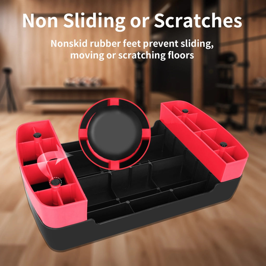 Step aerobico regolabile 45,72×27,94×10,16-15,24 cm in PE nero e rosso