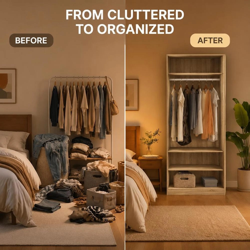 Wardrobe Sonoma Oak 100x50x200 Cm Wood-based Material