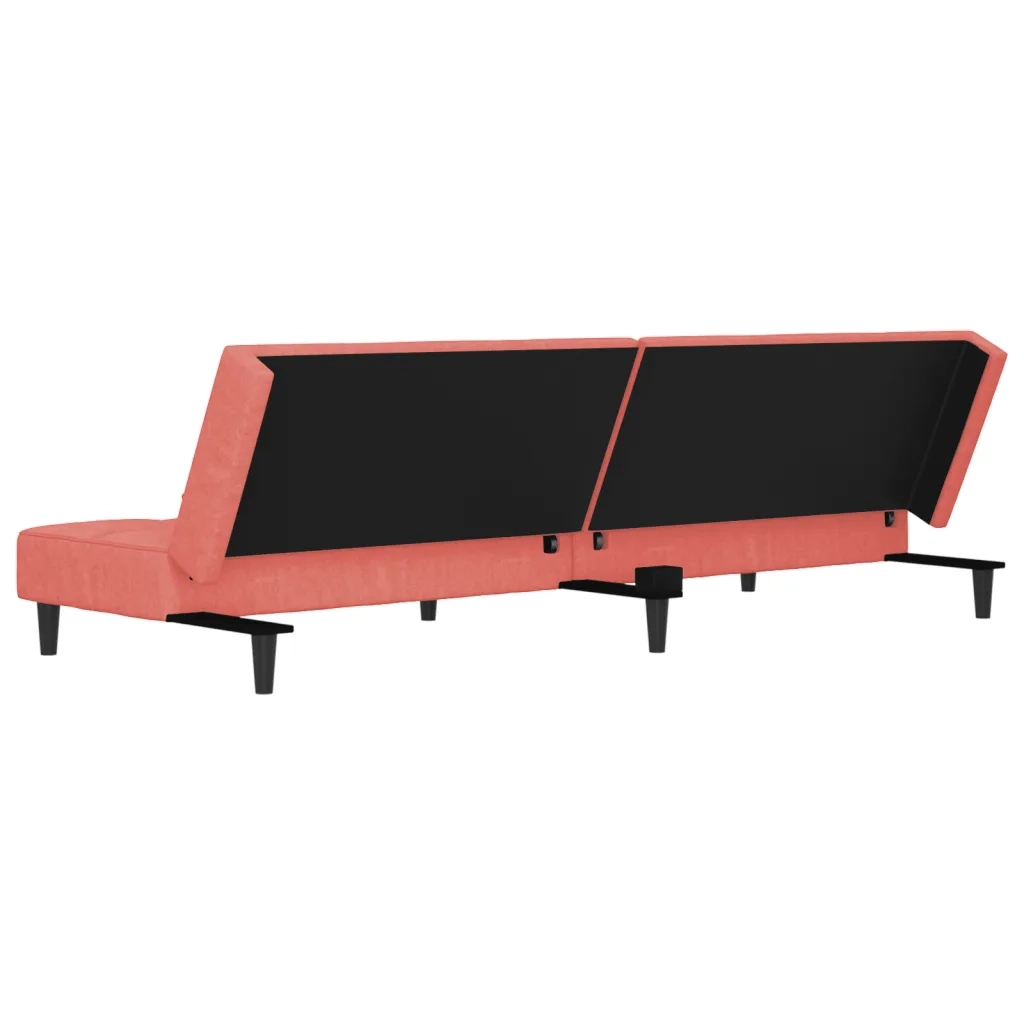 Divano letto | Sof¨¤ letto | Letto singolo a 2 Posti con 2 Cuscini Rosa in Velluto