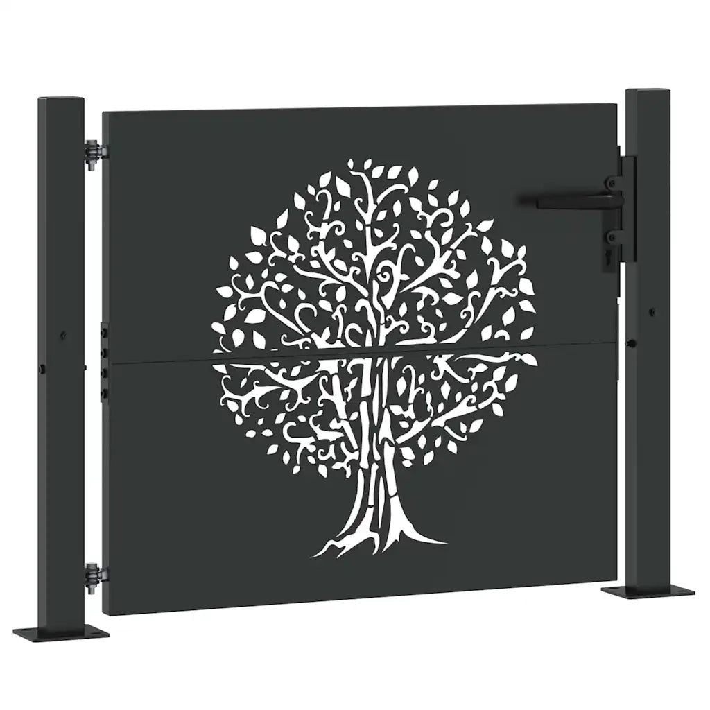 Cancello da giardino con blocco Nero 110 x 105 cm CFW7425424