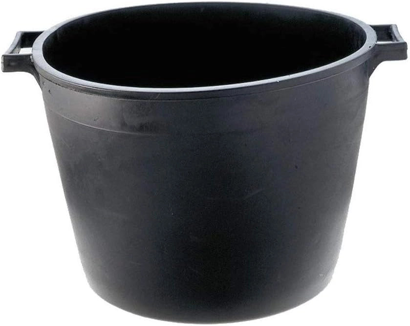 Cassa per macerie tonda 45 litri in plastica nera rinforzata secchio da cantiere resistente