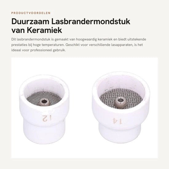Kit di laser per ceramica duratura - Bevande TIG - Set di 3 mondi in porcellana - Diametro del mondo 23,5 mm/27,5 mm - Contenuto in plastica - Resistente a elevate temperature - Monolite laser