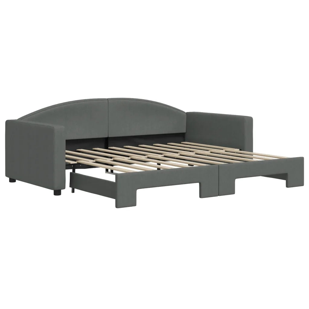 Divano letto | Sof¨¤ letto | Letto singolo Estraibile Grigio Scuro 90x190cm Tessuto