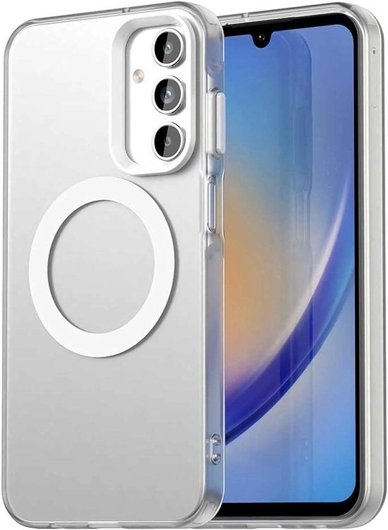 Case schoccorientato magnetico per Samsung Galaxy A55 5G, resistente agli urti e design elegante bianco