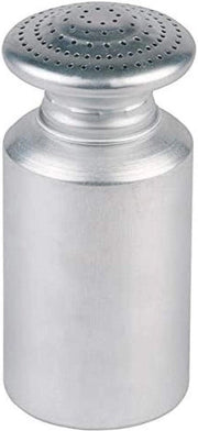 Contenitore di sale con coperchio a vite - Alluminio satinato, 8 x 8 cm, Altezza 17 cm