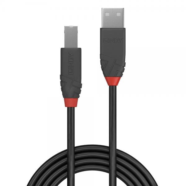 LINDY CAVO USB ANTHRA LINE 2.0 TIPO A MASCHIO A B MASCHIO 3 MT DOPPIA SCHERMATURA GUSCIO IN PVC 10 ANNI DI GARANZIA