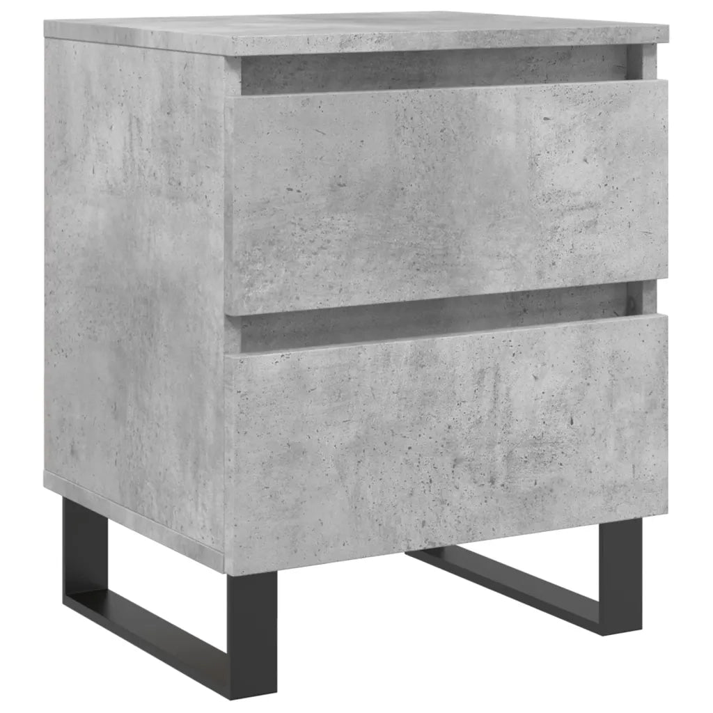 Comodino | Armadio da Notte | Mobiletto da notte Grigio Cemento 40x35x50 cm in Legno Multistrato