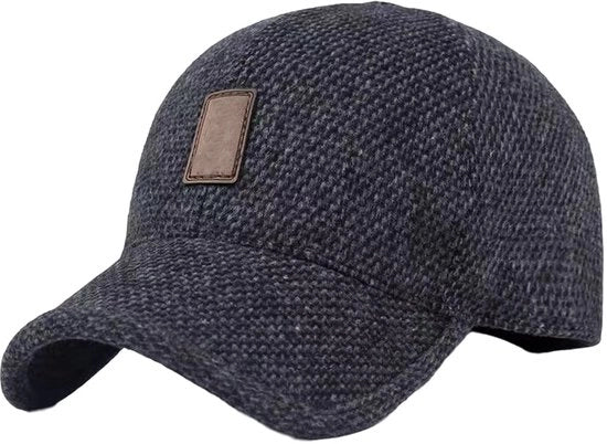 Cappello da baseball invernale grigio scuro con orecchini protettivi