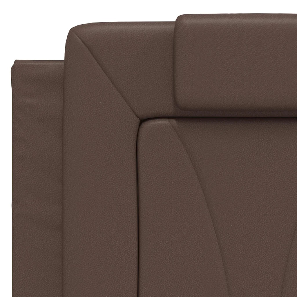Letto matrimoniale | Letto per adulti | Giroletto Viana senza Materasso Marrone 140x190 cm in Similpelle