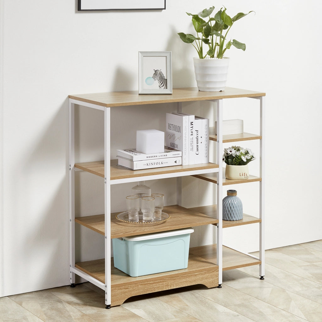 Scaffale multiuso cucina 7 ripiani per microonde libri piante ¨C Xylo ¨C legno naturale 90x40x95
