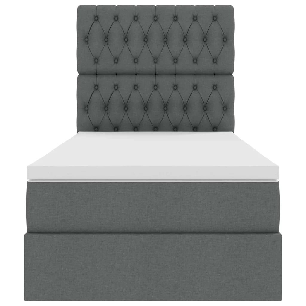 Letto con contenitore e materasso Grigio scuro 100 x 200 cm 3371824