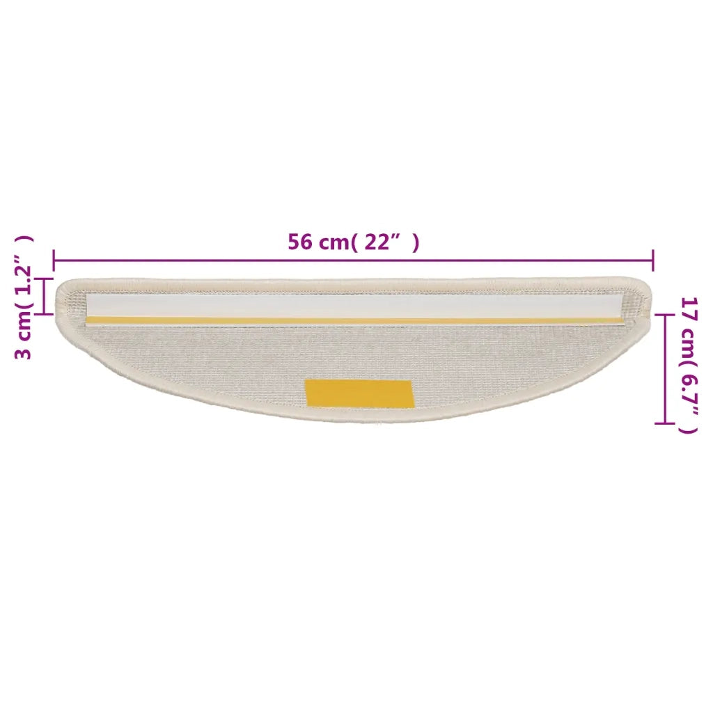 Tappetini per scale 10 pz | Gradini per Scale 56x17x3 cm Bianco Semicircolari