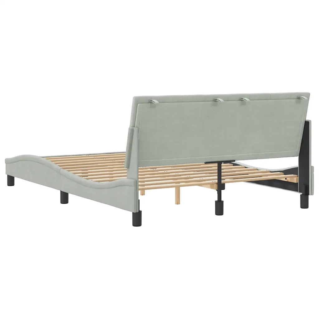 Giroletto senza Materasso-Struttura Letto Hanko Grigio Chiaro 120x200 cm Velluto