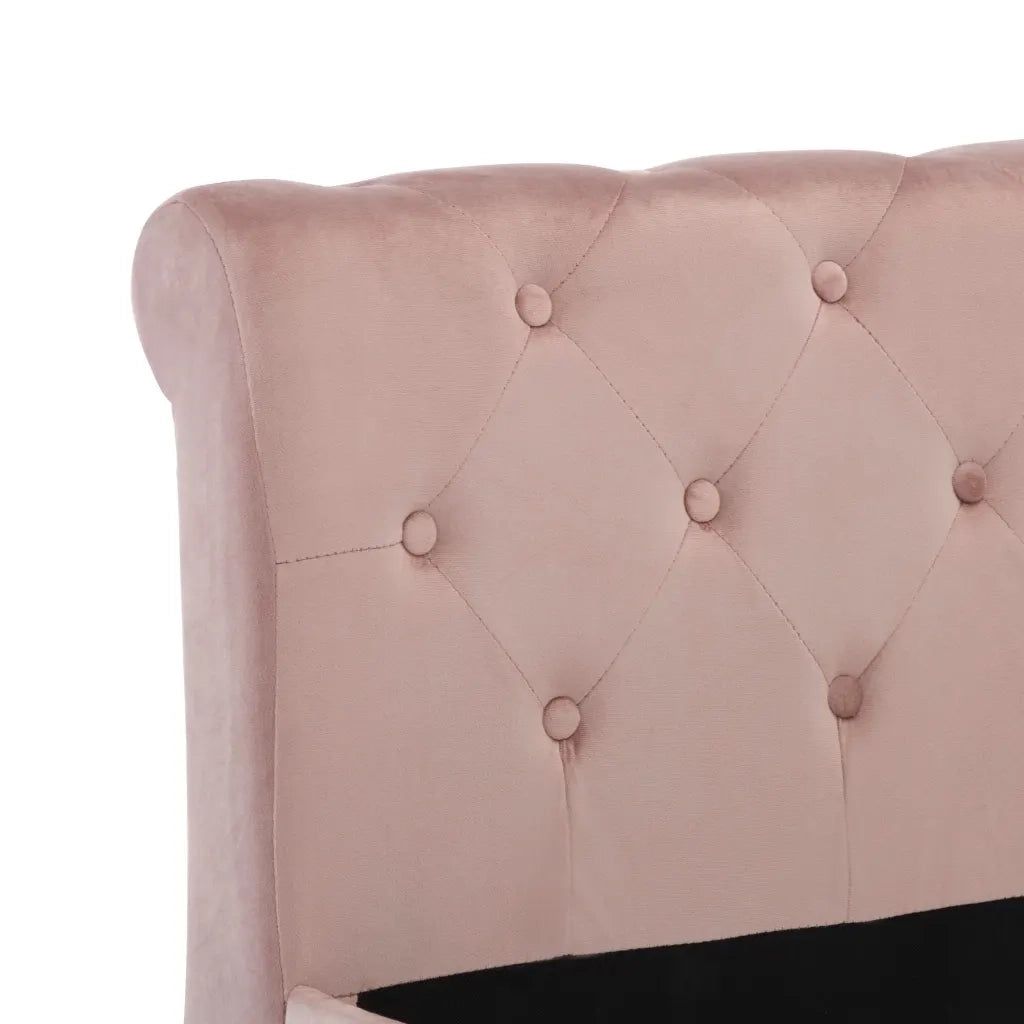 Giroletto-Struttura Letto Rosa in Velluto 90x200 cm 945538