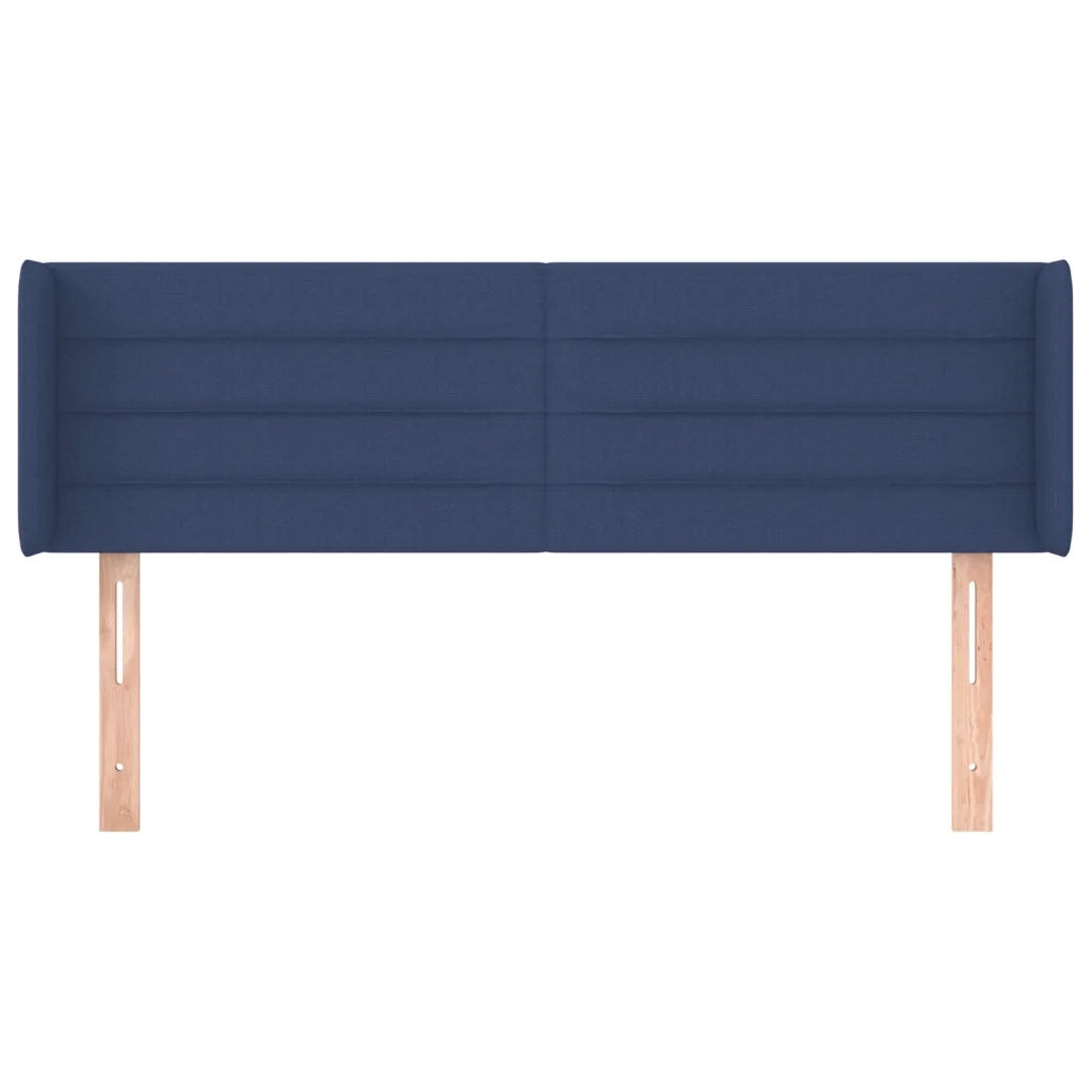 Testiera | Testata ad Orecchio Blu 147x16x78/88cm in Tessuto