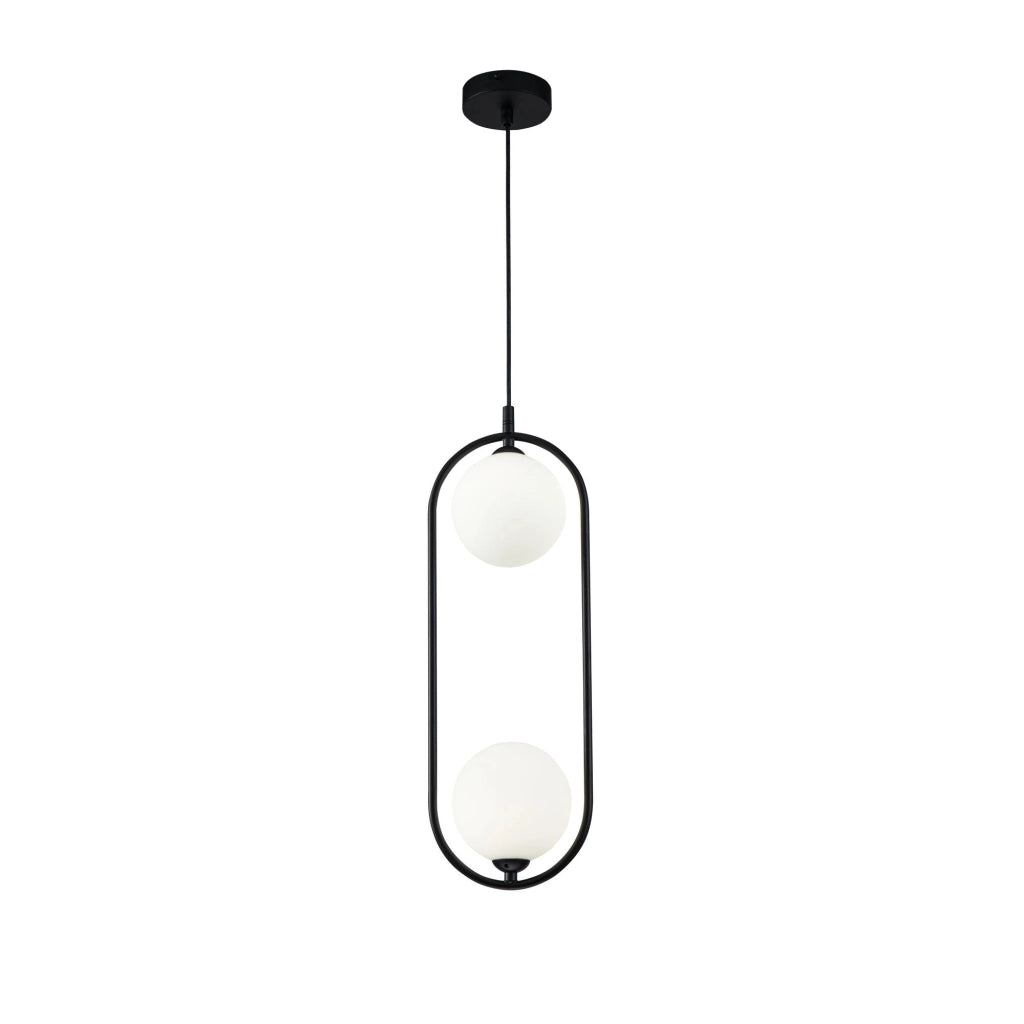Lampada pendente Modern in Metallo Ring Nero