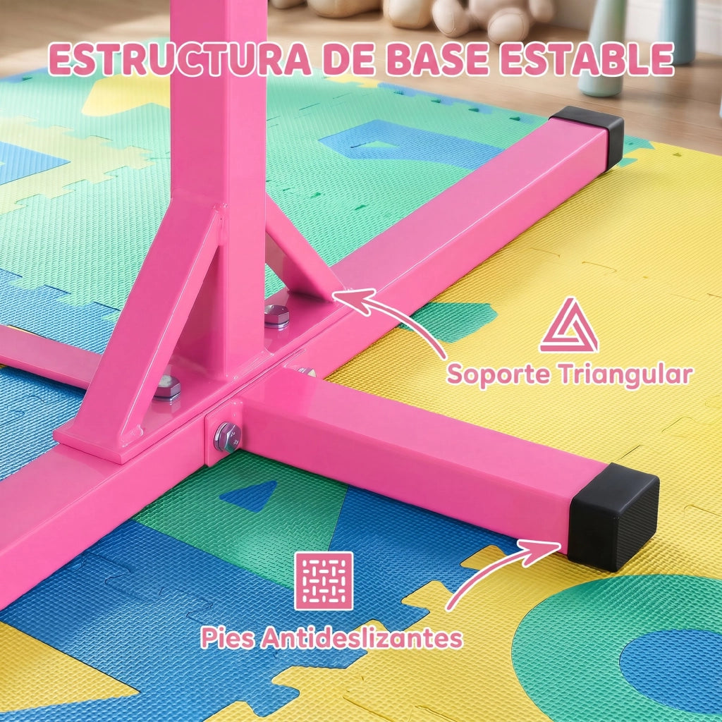 Barra da Ginnastica per Bambini ¨C Minimal ¨C Rosa 92-150cm 75kg 194x121x150cm