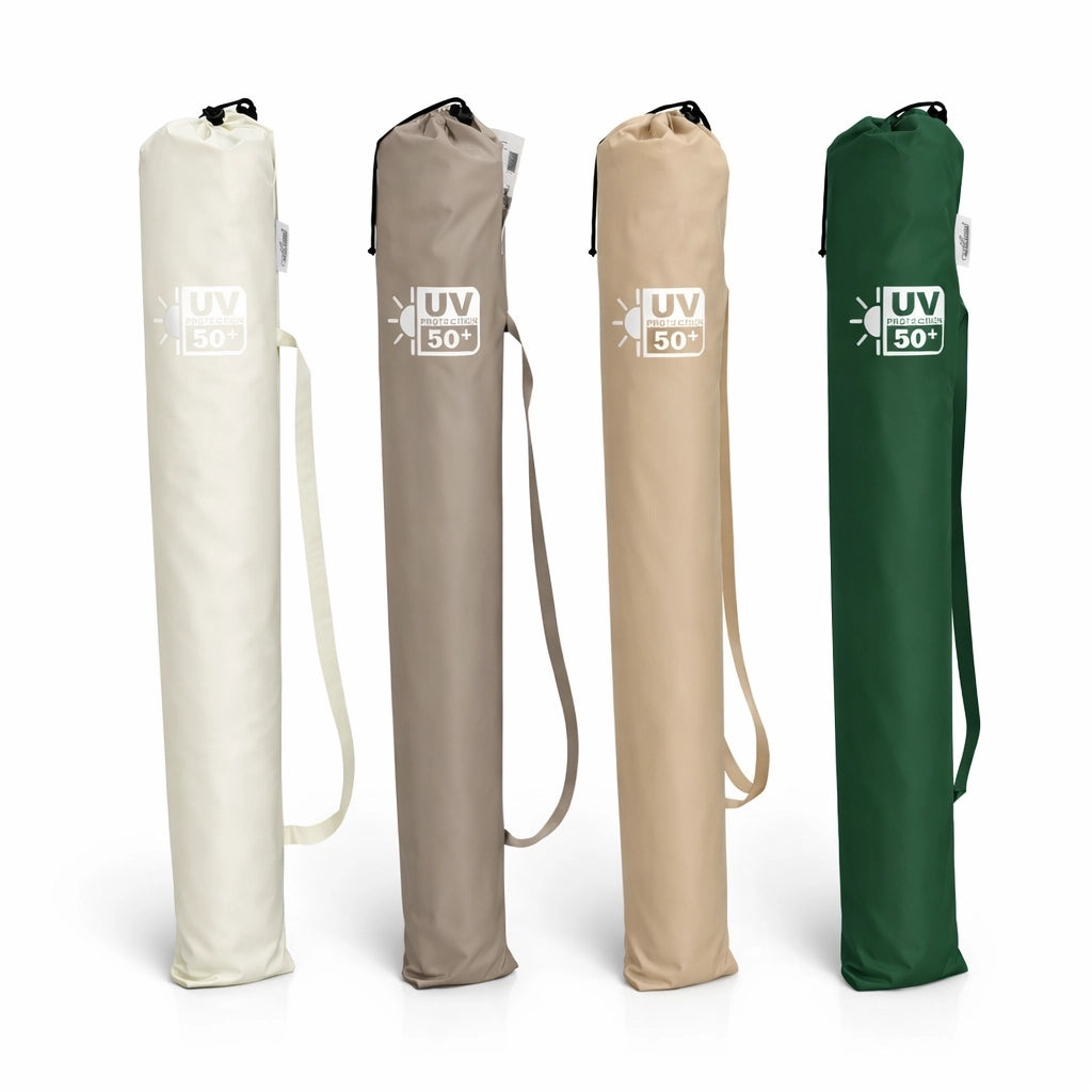 Ombrellone Mare Spiaggia 240 cm Antivento Alluminio UV50+ Inclinabile con Custodia e Trivella
