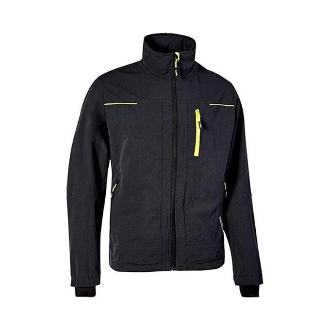 U-Power PE178BC Pluton Giacca da Lavoro Uomo 4 Way Stretch Idrorepellente Traspirante Cappuccio a Scomparsa colore Nero