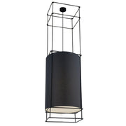Lampada a sospensione geometrica nera PAA, paralume nero E27
