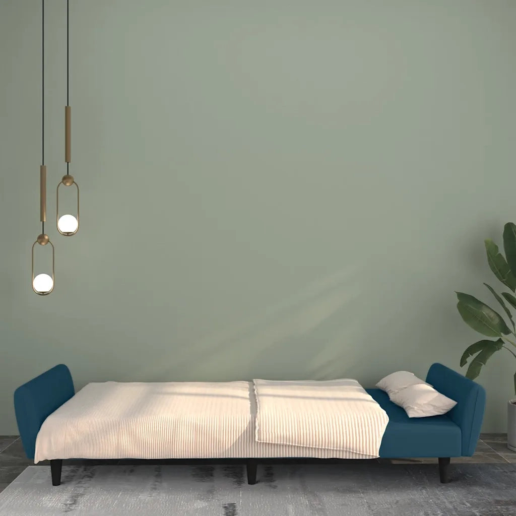 Divano letto | Sof¨¤ letto | Letto singolo a 2 Posti Blu in Velluto