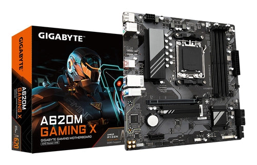GIGABYTE A620M GAMING X Scheda Madre - Supporta CPU AMD Ryzen 8000, 8+2+1 Fasi VRM Digitale, fino a 8000MHz DDR5 (OC), 1xPCIe 4.0 M.2, GbE LAN, USB 3.2 Gen 2