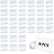 Supporto per etichetta prezzi trasparente 30 pezzi - 7,5x6x2,8cm - Display per etichette prezzi