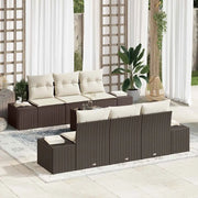 Set Divano da Giardino con cuscino 7 pcs Marrone polyrattan 3346948