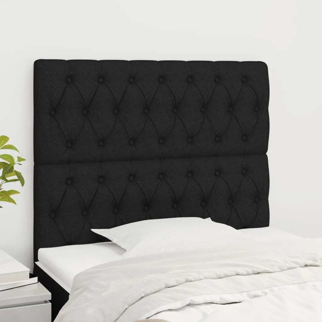 Testiera | Testata Nera 90x7x118/128 cm Tessuto