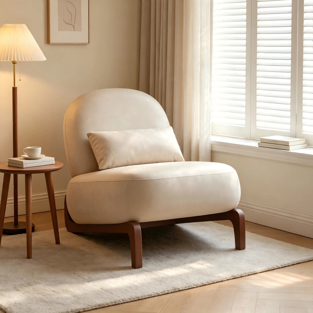 Sedia imbottita velluto ¨C Minimal ¨C grigio scuro, gambe legno, per soggiorno camera