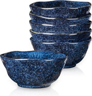 Set di contenitori ceramici dessert - 10 oz - Set da 6 - Resistenti a microonde e lavastoviglie - Per riso, gelato, zuppe, snack, cereali, chili - Set di contenitori da cucina - Blu stellato