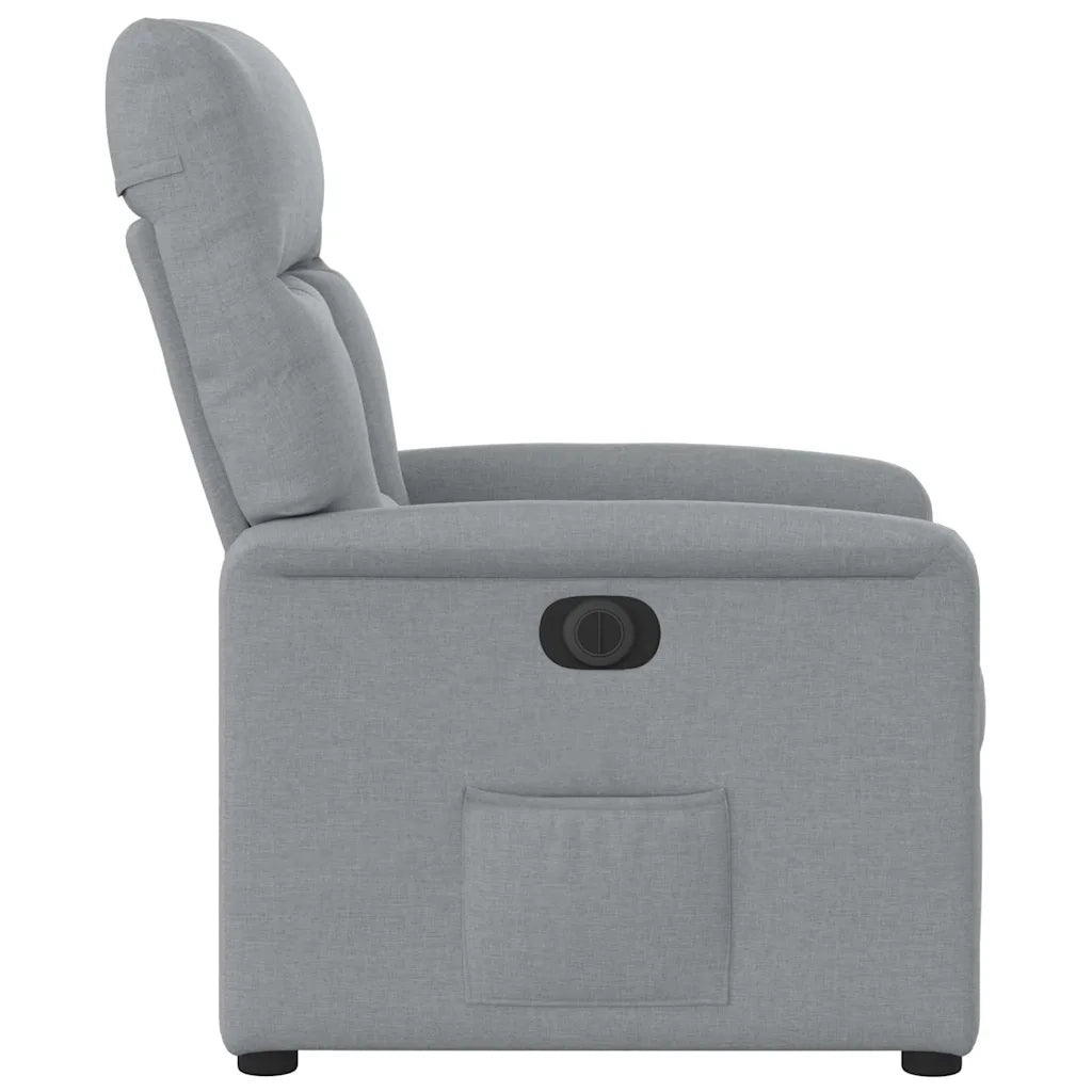 Poltrona Elettrica Reclinabile Grigio Chiaro in Tessuto 3303012