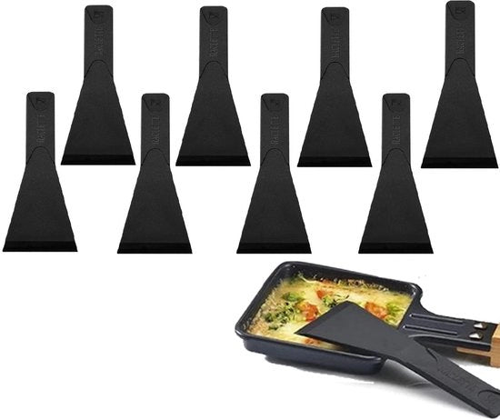 Spatelli in nylon per raclette - Antiaffadenti - Nero - Resistenti al lavastoviglie - 8 pezzi