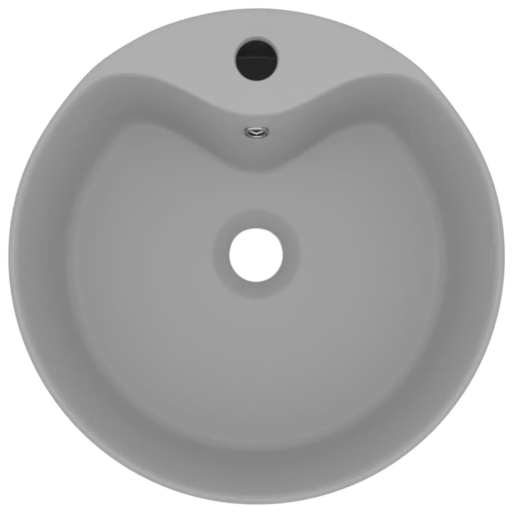 Lavandino-Lavello con Troppopieno Grigio Chiaro Opaco 36x13 cm Ceramica