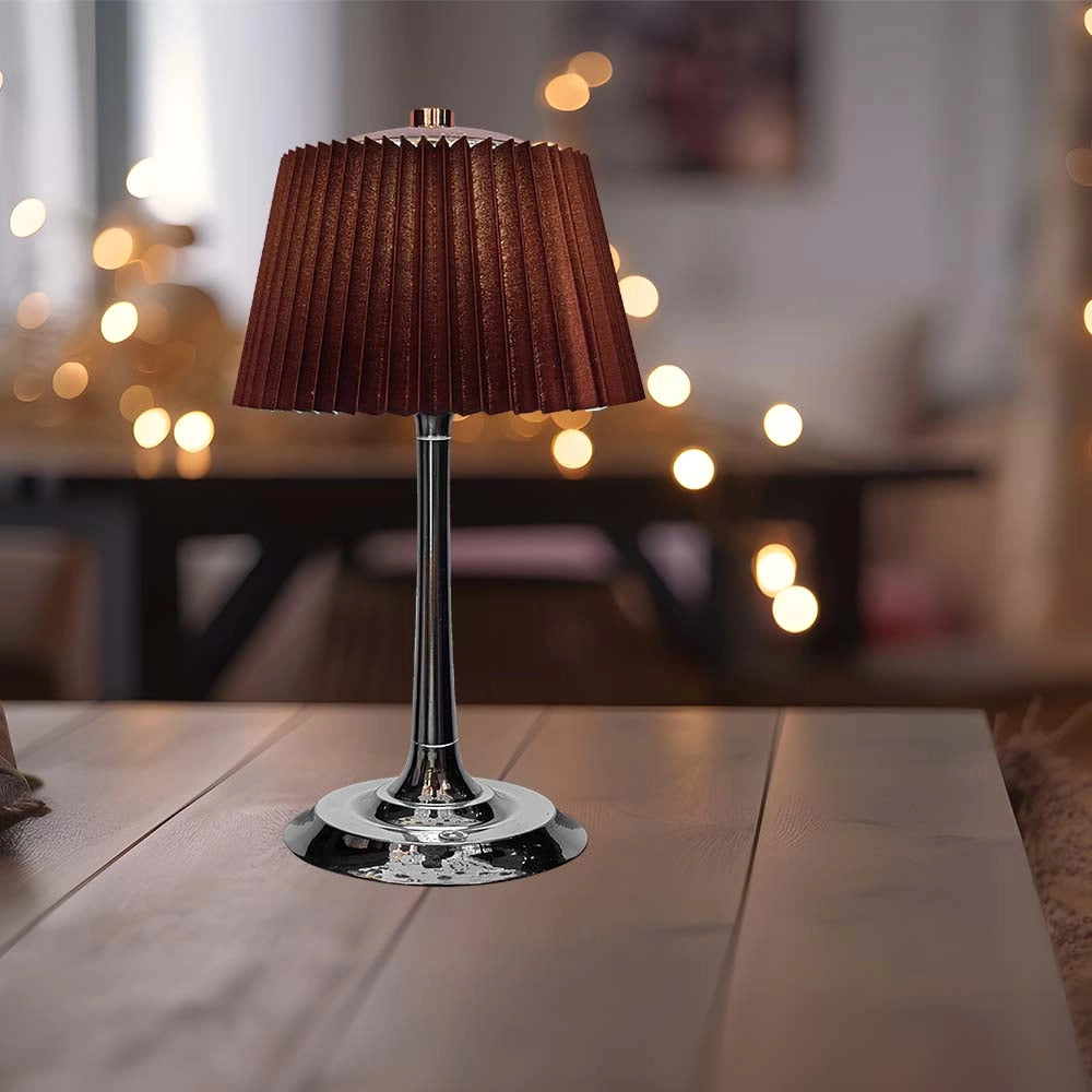 Lampada da Tavolo LED 1.5W 3000K Cromo + Marrone – V-TAC – VT-7968-CB