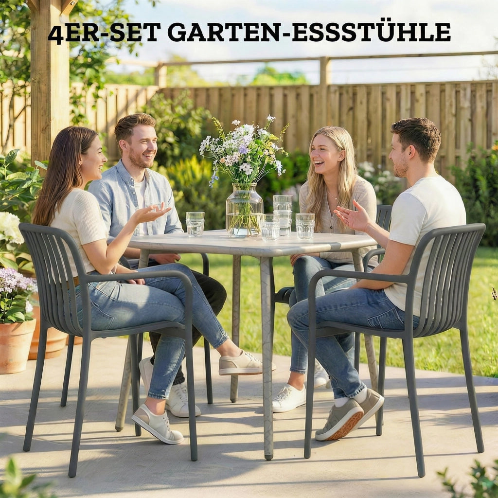 Set sedie da giardino impilabili ¨C Minimal ¨C grigio scuro 4 pezzi