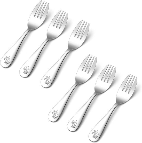Set di forchette in acciaio inossidabile per bambini da 6 pezzi
