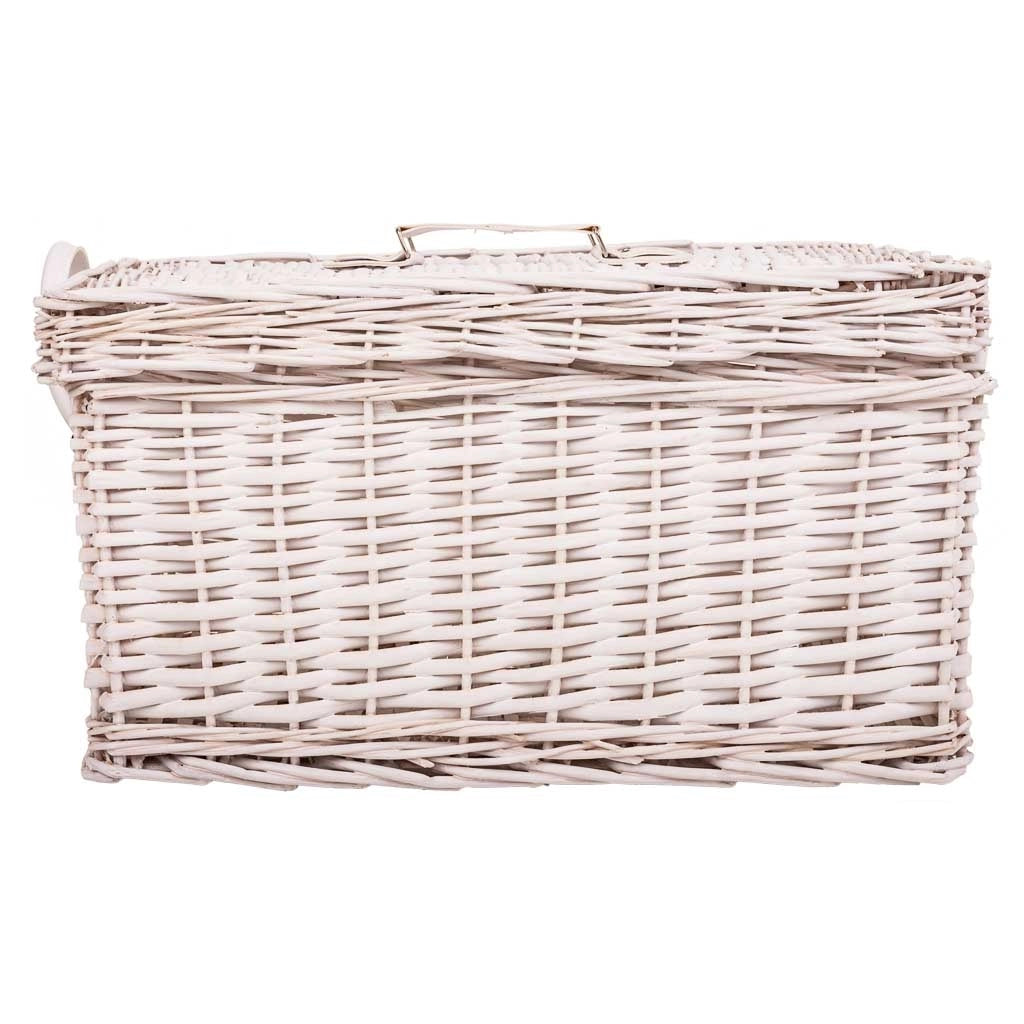 Set di 2 scatole in vimini bianche