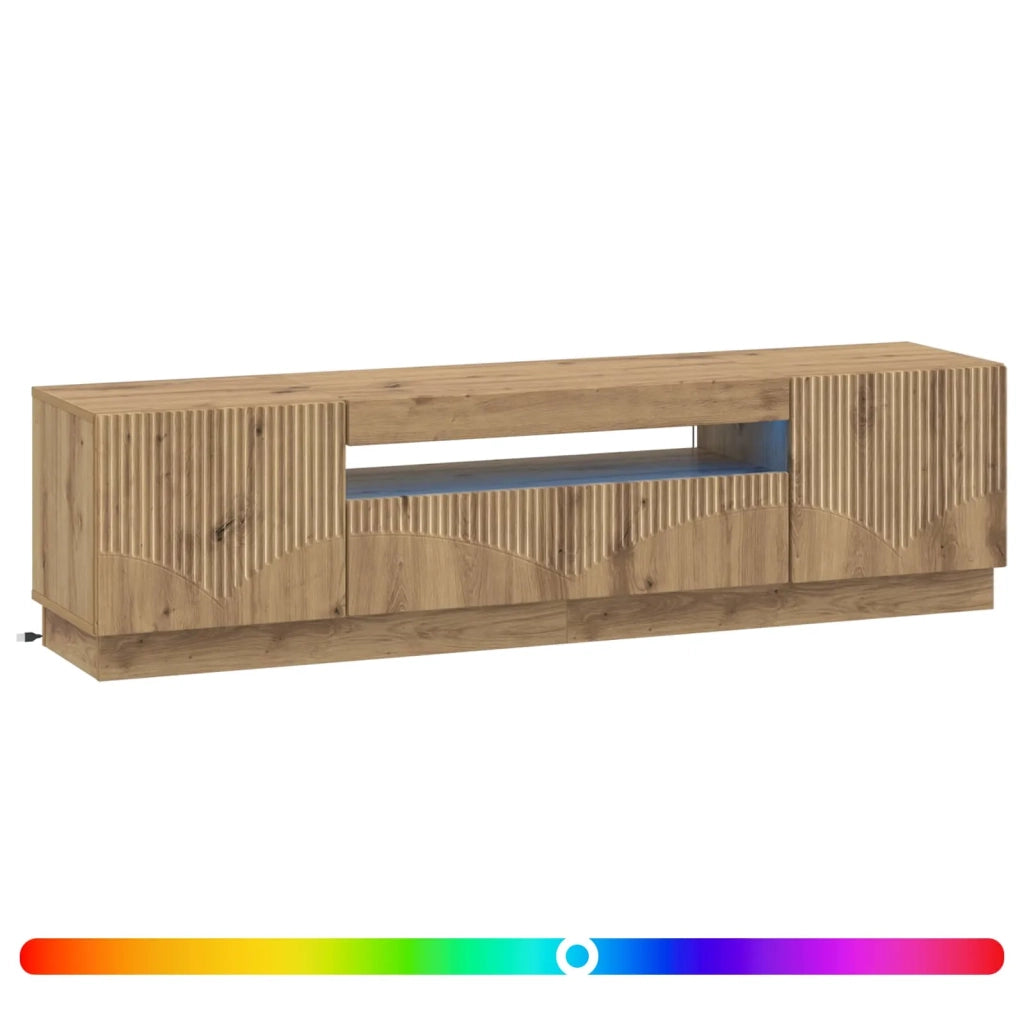 Mobile TV LED Rovere Artigianale Legno ingegnerizzato 897354