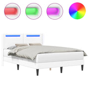 Letto matrimoniale | Letto per adulti | Struttura del letto con testiera Bianco 120 x 200 cm Similpelle
