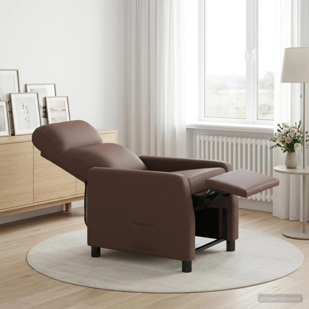 Poltrona reclinabile Marrone Similpelle 42035071